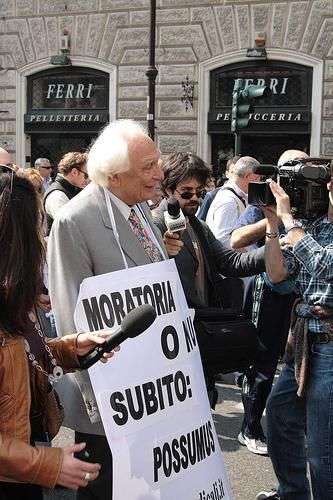 Marco Pannella alla Marcia di Pasqua