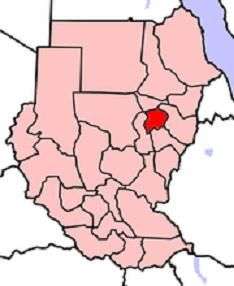 La cartina del Sudan evidenzia lo stato di Al-Jazirah
